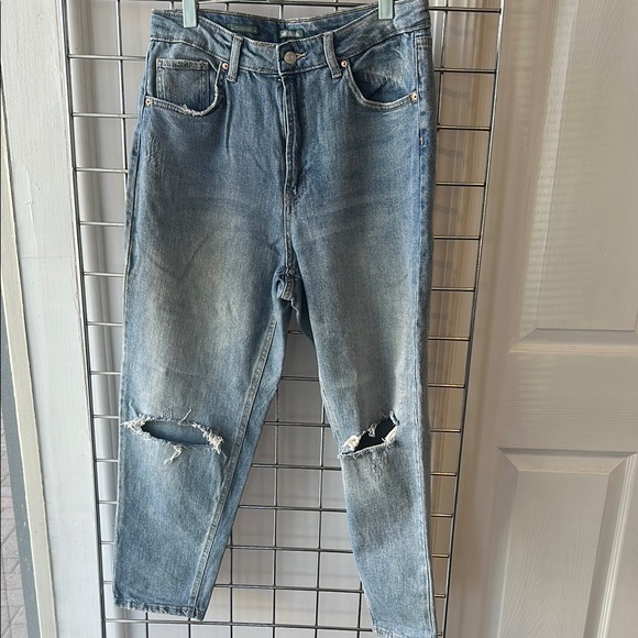 wild fable Denim - Wild Fable Blue Straight Leg Jeans with Distressed Details